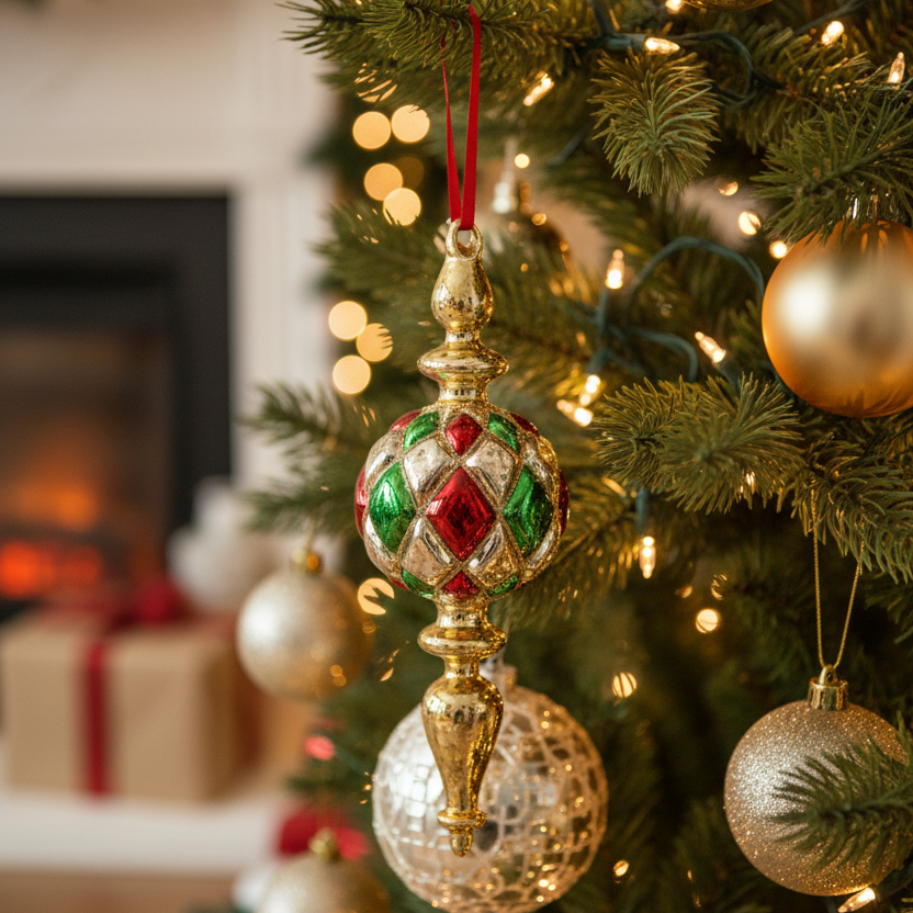 9.5" Glass Final Drop Ornament