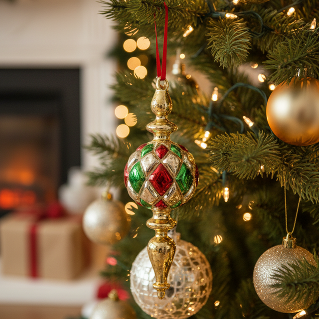 9.5" Glass Final Drop Ornament