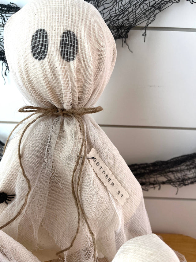 Rustic Primitive Halloween Ghost Decor | Extra Large or Large