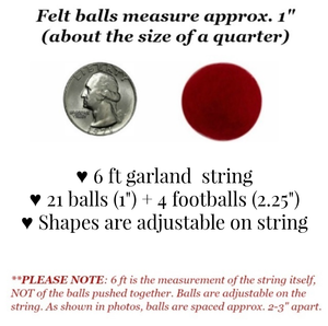 6' Fall Football Garland | Man Cave & Home Decor