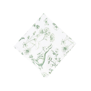 Easter Spring Greens Bunny Toile Napkin