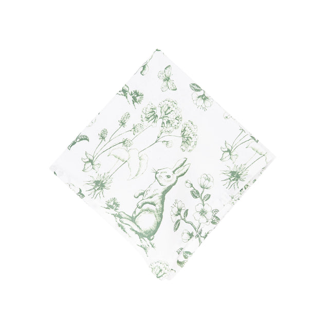 Easter Spring Greens Bunny Toile Napkin