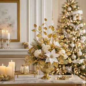 40" Gold Shiny Ivy Leaf Spray