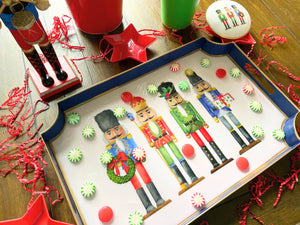 18" Nutcracker Enameled Tray