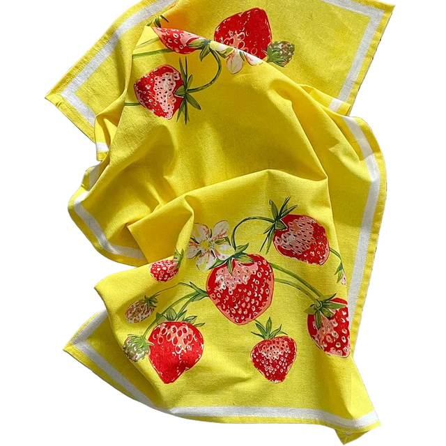 20"x30" Strawberry Field Flour Sack Kitchen Towel S/2