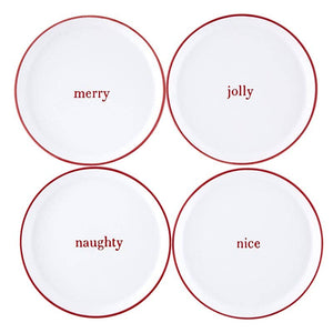 Face to Face Holiday Appetizer Plates, Set of 4