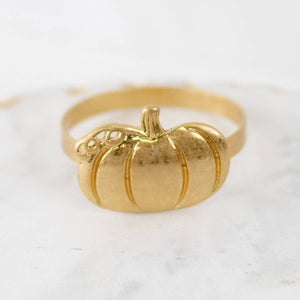 2" Matte Gold Pumpkin Napkin Ring