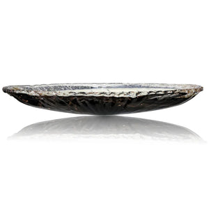 EBONY ART GLASS | Sculptural Hand blown Italian Art Glass Candle | Made in Italy | 28in w. X 4in ht.