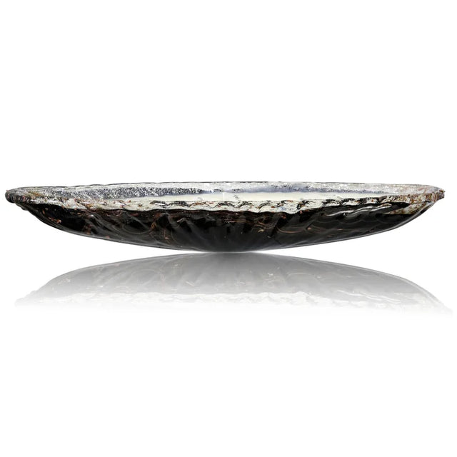 EBONY ART GLASS | Sculptural Hand blown Italian Art Glass Candle | Made in Italy | 28in w. X 4in ht.