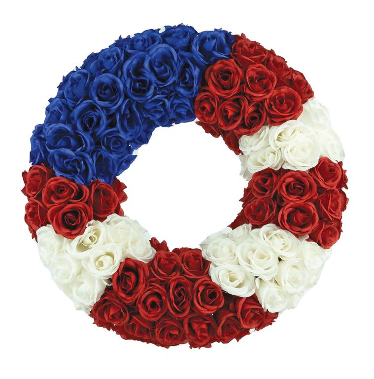 22" Americana Rose Wreath