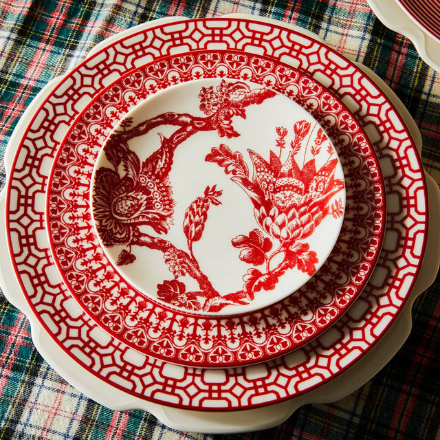 8" Newport Garden Gate Crimson Dinner Plate