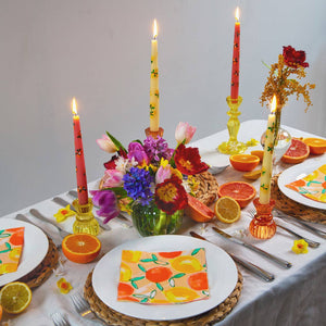 3" Orange Glass Candle Holder