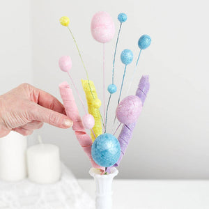 18" Glitter Pastel Eggs, Twist, & Berries Picks