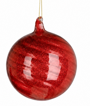 4"| 5.5" Red Glitter Swirl Ornaments | 2 Styles Available