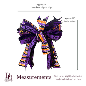 18" x 22" Bat to the Bone Hand-Tied Designer Halloween Bow