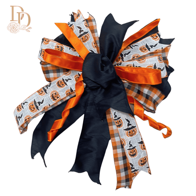 16" x 20" Tricks & Treats Hand-Tied Designer Halloween Bow