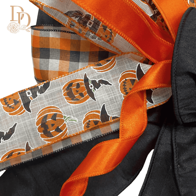 16" x 20" Tricks & Treats Hand-Tied Designer Halloween Bow