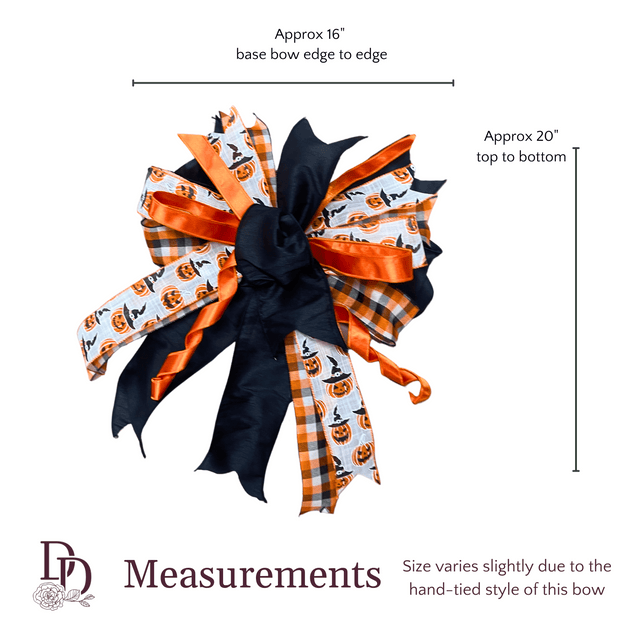 16" x 20" Tricks & Treats Hand-Tied Designer Halloween Bow