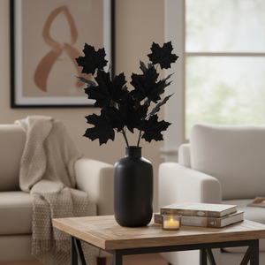 24" Black Velvet Maple Leaves Spray