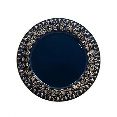 14" Blue & Gold Charger Plate