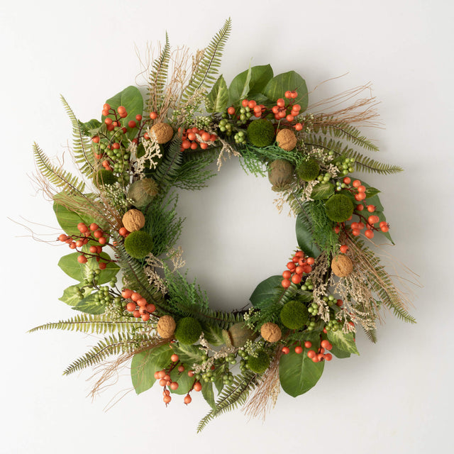 24" Foraged Berry Pod Wreath