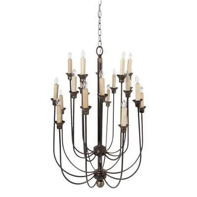 22" x 22" x 29.5" Langley 16-Light Bronze Chandelier
