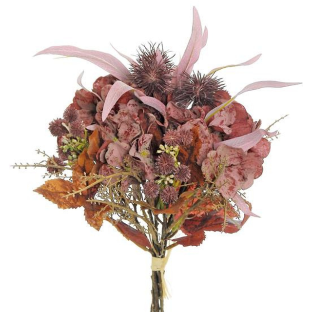 18" Harvest Burgundy Hydrangea and Foliage Bundle