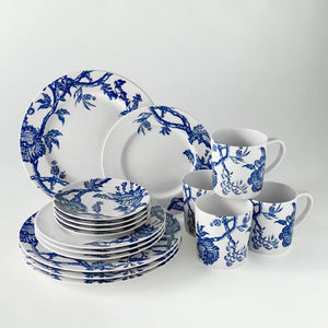 6.25" Blue & White Arcadia Canape Plates- Set of 4