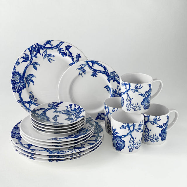 6.25" Blue & White Arcadia Canape Plates- Set of 4