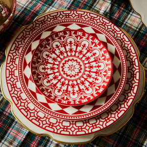 8" Newport Garden Gate Crimson Dinner Plate