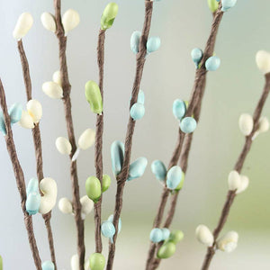 12" Pastel Pip Berry Spray | Blue/Green/Cream