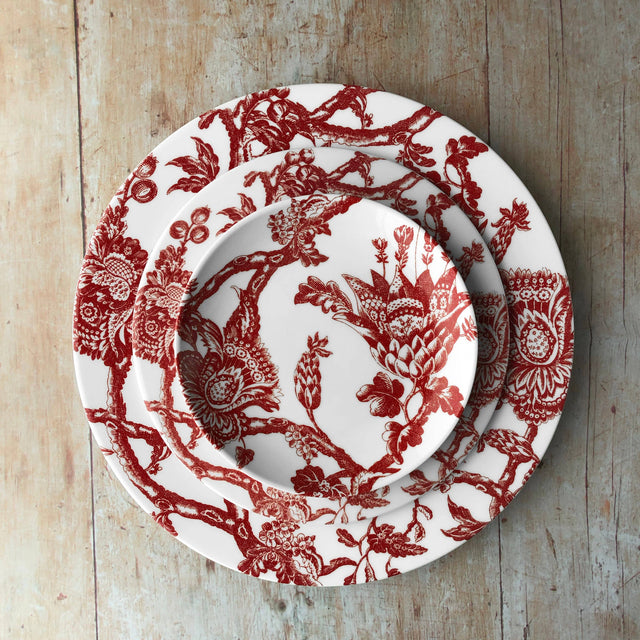 8" Arcadia Crimson Rimmed Salad Plate