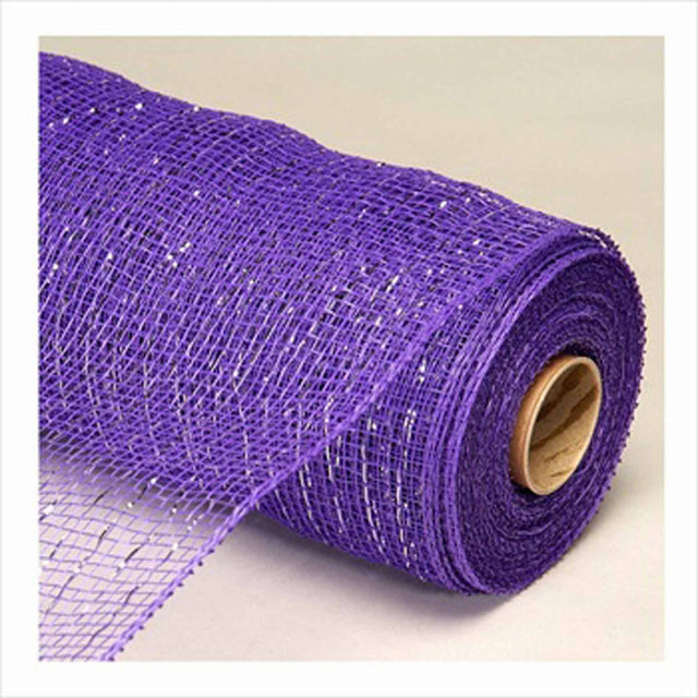 Purple Deco Metallic Stripe Mesh Roll 21" x 10yd