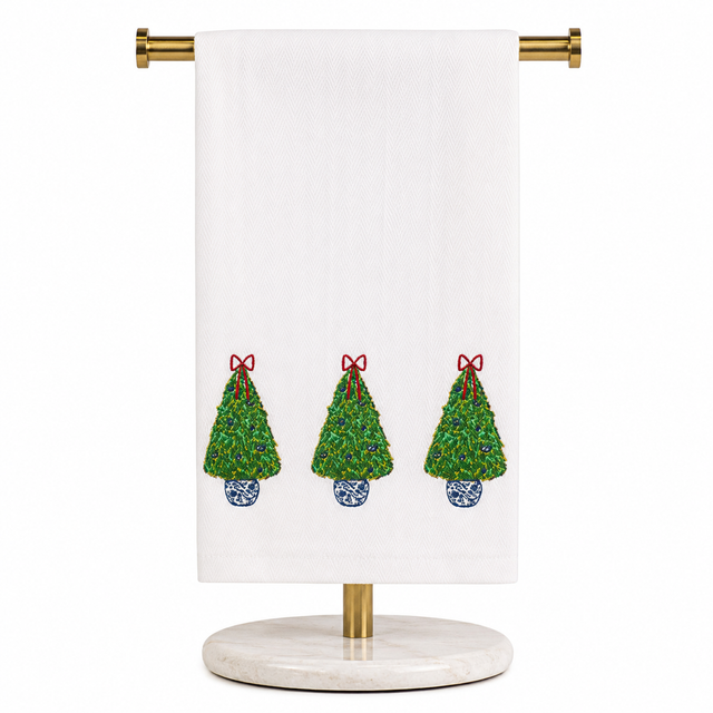 Christmas Topiary Hand Towel