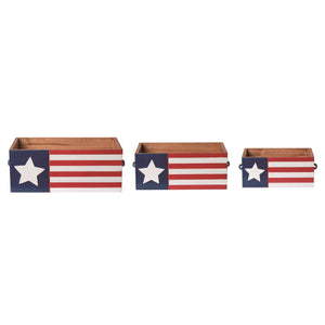 4th of July Patriotic Flag Containers Set of 3