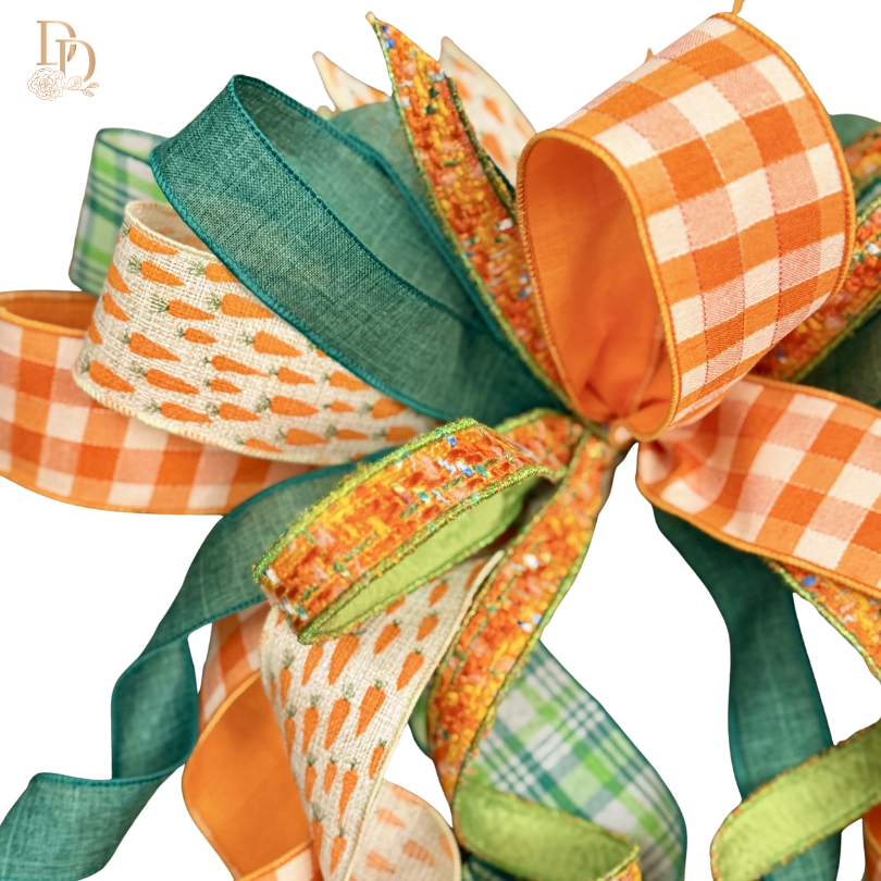 Carrot Patch Designer Bow for Easter | Two Sizes