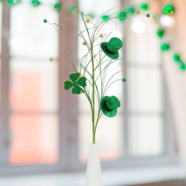 37" St Patrick's Day Shamrock Decorative Stem