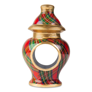 4" Multi-Color Royal Tartan Ginger Jar Enameled Napkin Ring
