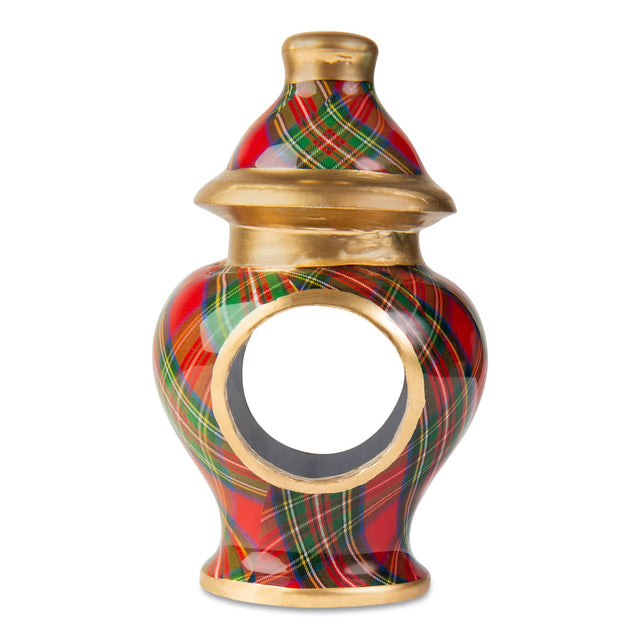4" Multi-Color Royal Tartan Ginger Jar Enameled Napkin Ring