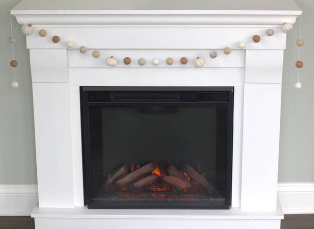 6' Felt Pumpkin Garland in Neutrals