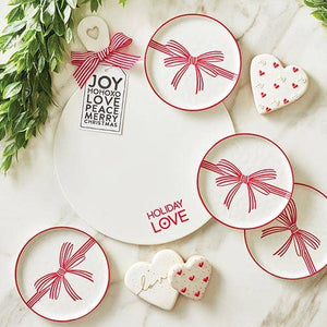 13.23" Ceramic Cheese + Dessert Tray - Holiday Love