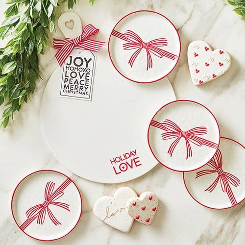 13.23" Ceramic Cheese + Dessert Tray - Holiday Love