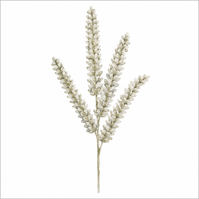 32" Champagne Glitter Button Leaf Fern Spray