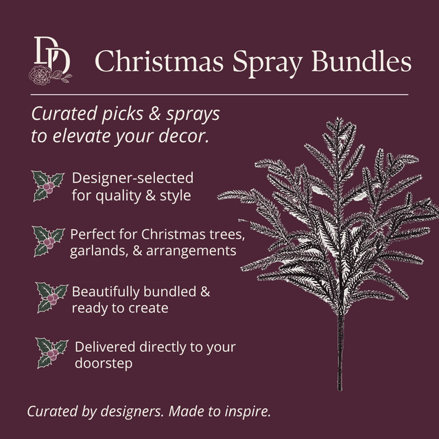 Christmas Spray Bundles card with an etched 18 inch Norfolk pine pick, for trees, garlands and arrangements