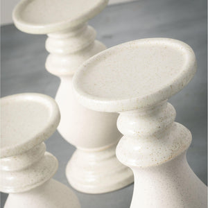 Ceramic Pillar Candle Holders | Set of 3