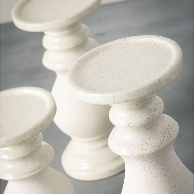 Ceramic Pillar Candle Holders | Set of 3