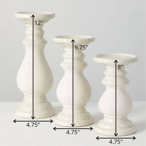 Ceramic Pillar Candle Holders | Set of 3