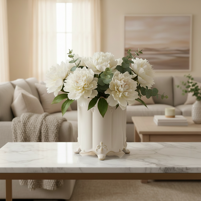 Cream Cannister Vase | 5"x 6.5"