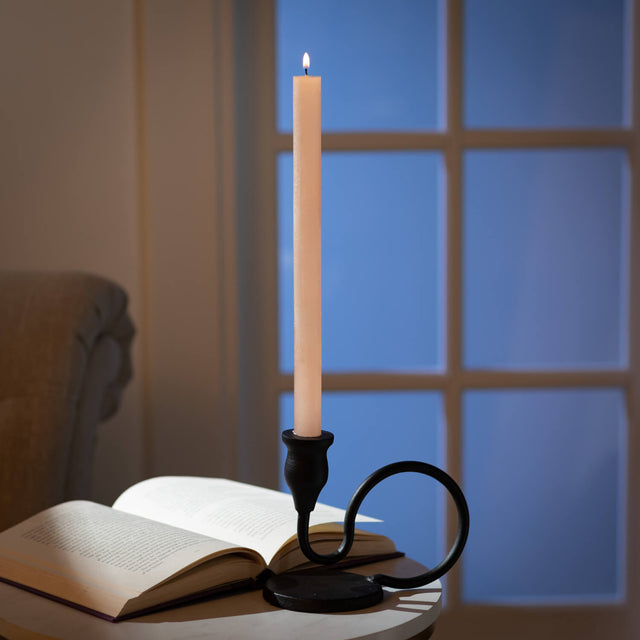 12" Pink Sand Wax Taper Candle | Unscented & Dripless Candle