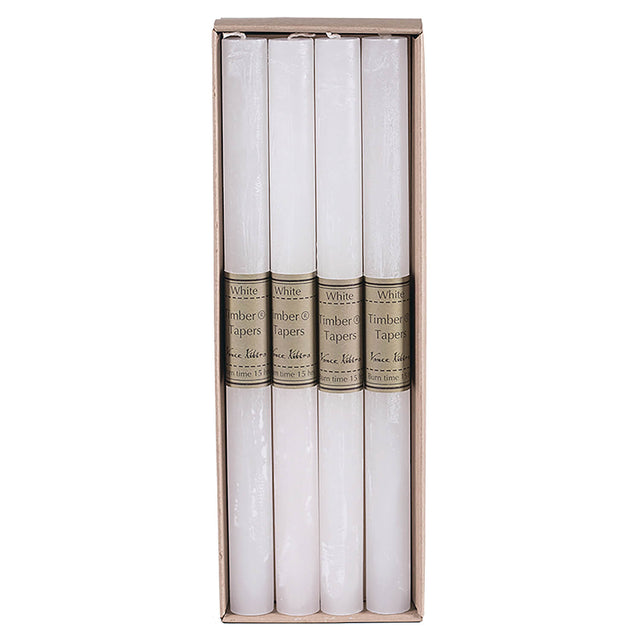 12" White Wax Unscented Dripless Taper Candle | Dripless